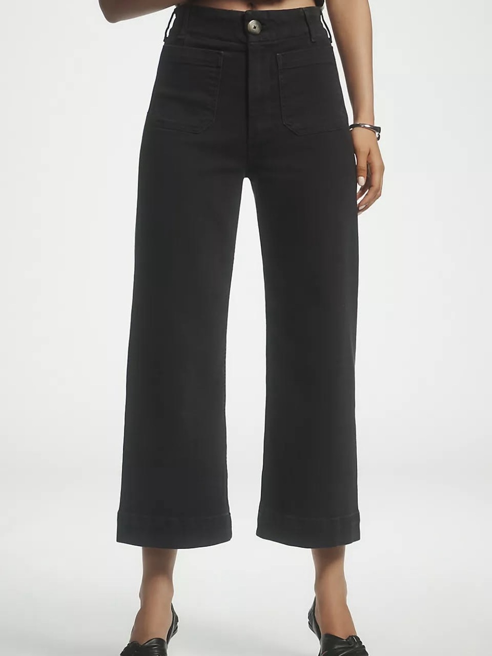 Maeve Colette High-Rise Wide-Leg Cropped Jeans